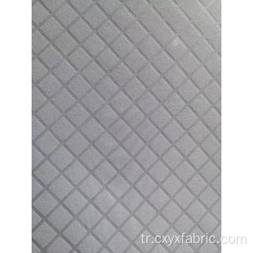 Polyester beyaz çek ve şerit desenli kumaş